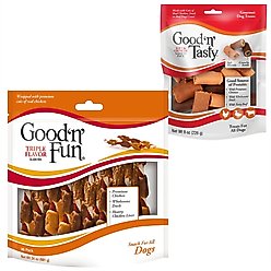 Good 'n' Fun Triple Flavor Kabobs Chicken, Duck & Liver + Good 'n' Tasty Soft & Crunchy Variety Pack Dog Treats