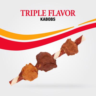 Show full view: Good 'n' Fun Triple Flavor Kabobs Rawhide Dental Chews + Good 'n' Tasty Triple Flavor Wavy Chips Variety Pack Dog Treats slide 4 of 9
