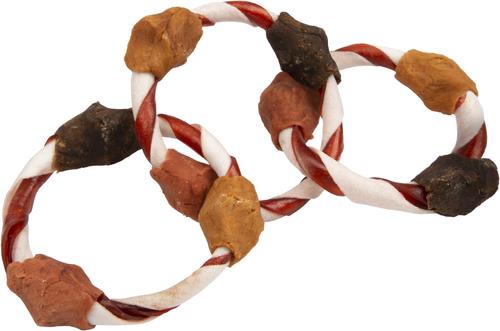 Show full view: Good 'n' Fun Triple Flavor Play-Tug-Chew Rings Chicken Liver, Chicken & Duck Dog Treat Chews, 4 count slide 4 of 8
