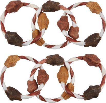 Show full view: Good 'n' Fun Triple Flavor Play-Tug-Chew Rings Chicken Liver, Chicken & Duck Dog Treat Chews, 4 count slide 5 of 8