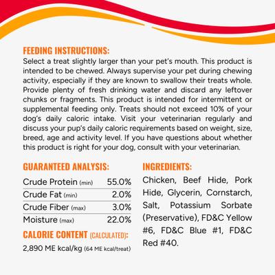 Show full view: Good 'n' Fun Triple Flavor Double Pops Pork, Chicken & Beef Dog Treat Chews, 12-oz bag slide 7 of 10