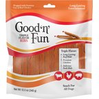 Good 'n' Fun Triple Flavor Ribs Beef, Chicken & Pork Hide Dog Chews, 12-oz bag