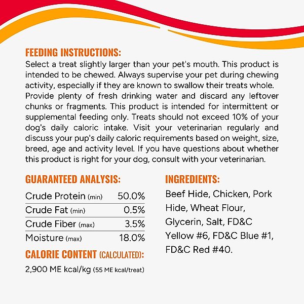 Show full view: Good 'n' Fun Triple Flavor Ribs Beef, Chicken & Pork Hide Dog Chews, 12-oz bag slide 6 of 7