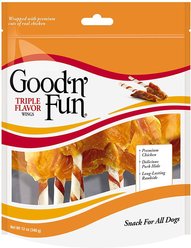 Good 'n' Fun Triple Flavor Wings Beef, Pork & Chicken + Good 'n' Tasty Triple Flavor Roll-Ups Dog Treats slide 2 of 9