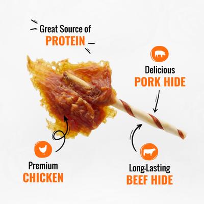 Show full view: Good 'n' Fun Triple Flavor Wings Chicken, Pork & Beef Hide Dog Chews, 4-oz bag slide 4 of 8