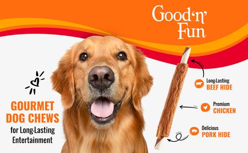 Show full view: Good 'n' Fun Triple Flavor Ribs Beef, Chicken & Pork Hide Dog Chews, 8.4-oz bag slide 6 of 7