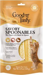 Good 'n' Tasty Mousse Squeezer Chicken, Salmon, Duck Lickable Cat Treats, 10 count