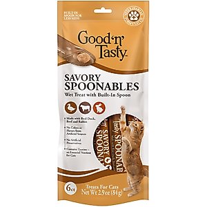 Good 'n' Tasty Mousse Squeezer Duck, Beef, Rabbit Lickable Cat Treats, 6 count