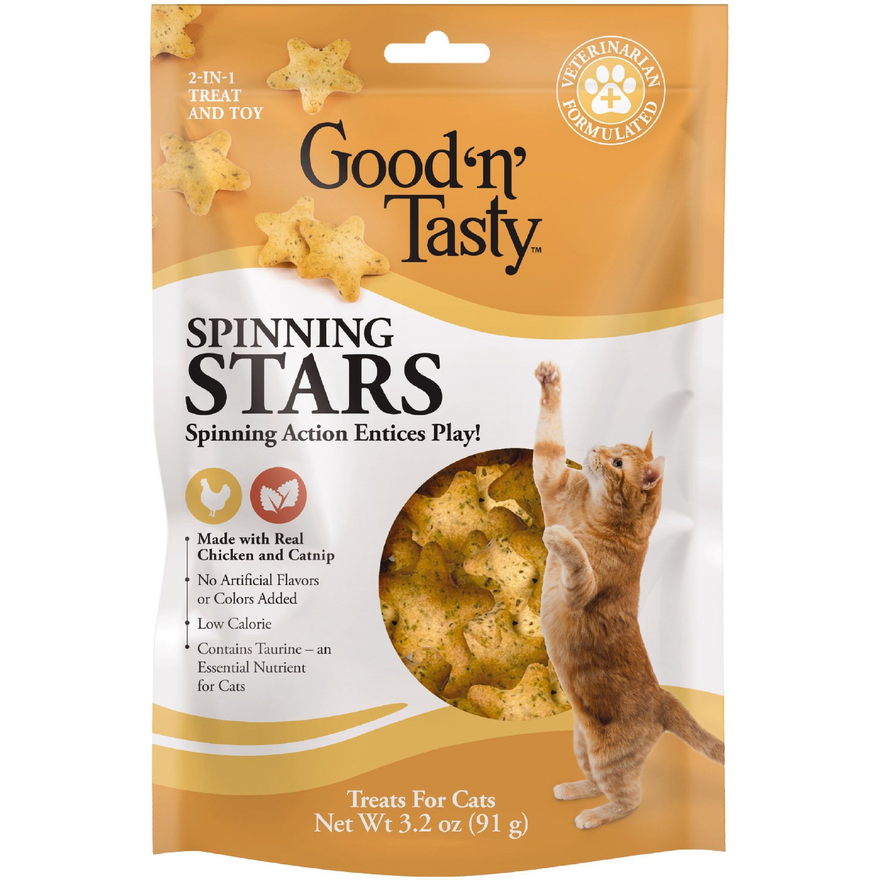 Good 'n' Tasty Savory Spinners Crunchy Cat Treats, 3.2-oz bag