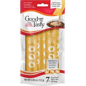 Good 'n' Tasty Triple Flavor Mix Chicken, Salmon, & Duck Puree Dog Food Topper, 7 count