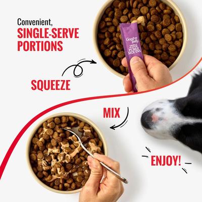 Show full view: Good 'n' Tasty Triple Flavor Mix Duck, Beef, & Rabbit Puree Dog Food Topper, 28 count slide 6 of 11