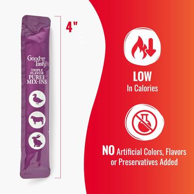 Show full view: Good 'n' Tasty Triple Flavor Mix Duck, Beef, & Rabbit Puree Dog Food Topper, 28 count slide 5 of 11