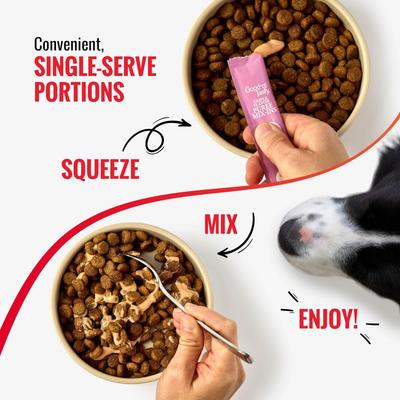 Show full view: Good 'n' Tasty Triple Flavor Mix Salmon, Tuna, & Krill Puree Dog Food Topper, 28 count slide 6 of 11