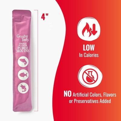 Show full view: Good 'n' Tasty Triple Flavor Mix Salmon, Tuna, & Krill Puree Dog Food Topper, 28 count slide 5 of 11