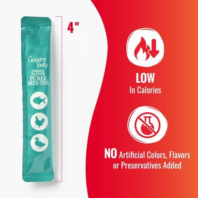 Show full view: Good 'n' Tasty Triple Flavor Mix Tuna, Chicken, & Duck Puree Dog Food Topper, 7 count slide 5 of 12