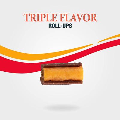 Show full view: Good 'n' Tasty Triple Flavor Roll-Ups Cheese, Beef & Pork Gourmet Dog Treats, 4-oz bag slide 4 of 11