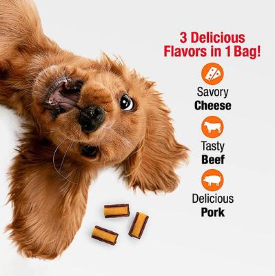 Show full view: Good 'n' Tasty Triple Flavor Roll-Ups Cheese, Beef & Pork Gourmet Dog Treats, 4-oz bag slide 6 of 11