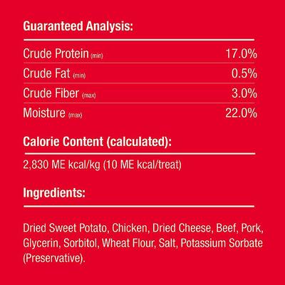 Show full view: Good 'n' Tasty Triple Flavor Roll-Ups Cheese, Beef & Pork Gourmet Dog Treats, 4-oz bag slide 7 of 11