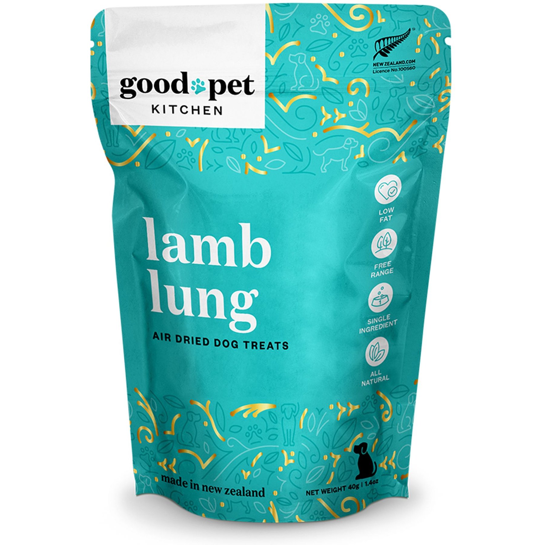 Good Pet Kitchen Lamb Lung Air Dried Dog Treat, 1.4-oz bag