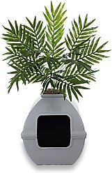 Good Pet Stuff The Courtyard Hidden Planter Cat Litter Box, Large, Stone Gray