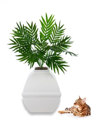 Show full view: Good Pet Stuff The Courtyard Hidden Planter Cat Litter Box, Large, White Birch slide 3 of 6