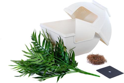 Show full view: Good Pet Stuff The Courtyard Hidden Planter Cat Litter Box, Large, White Birch slide 4 of 6