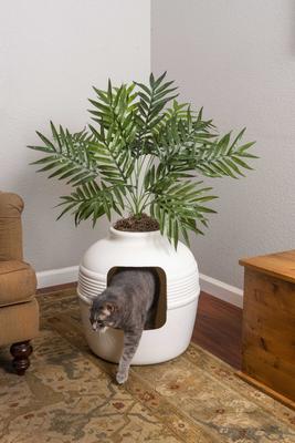 Show full view: Good Pet Stuff The Original Hidden Planter Cat Litter Box, Large, White Birch slide 4 of 5