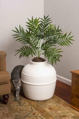 Show full view: Good Pet Stuff The Original Hidden Planter Cat Litter Box, Large, White Birch slide 5 of 5