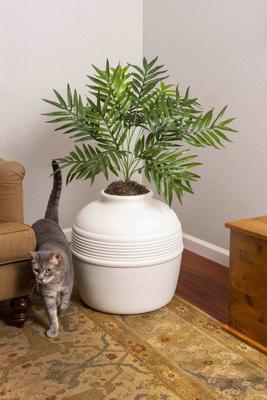 Show full view: Good Pet Stuff The Original Hidden Planter Cat Litter Box, Large, White Birch slide 3 of 5