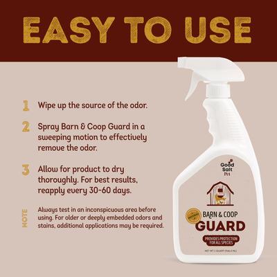 Show full view: Good Salt Pet Barn & Coop Guard Deodorizing Spray, 32-fl oz bottle, 1 count slide 4 of 6