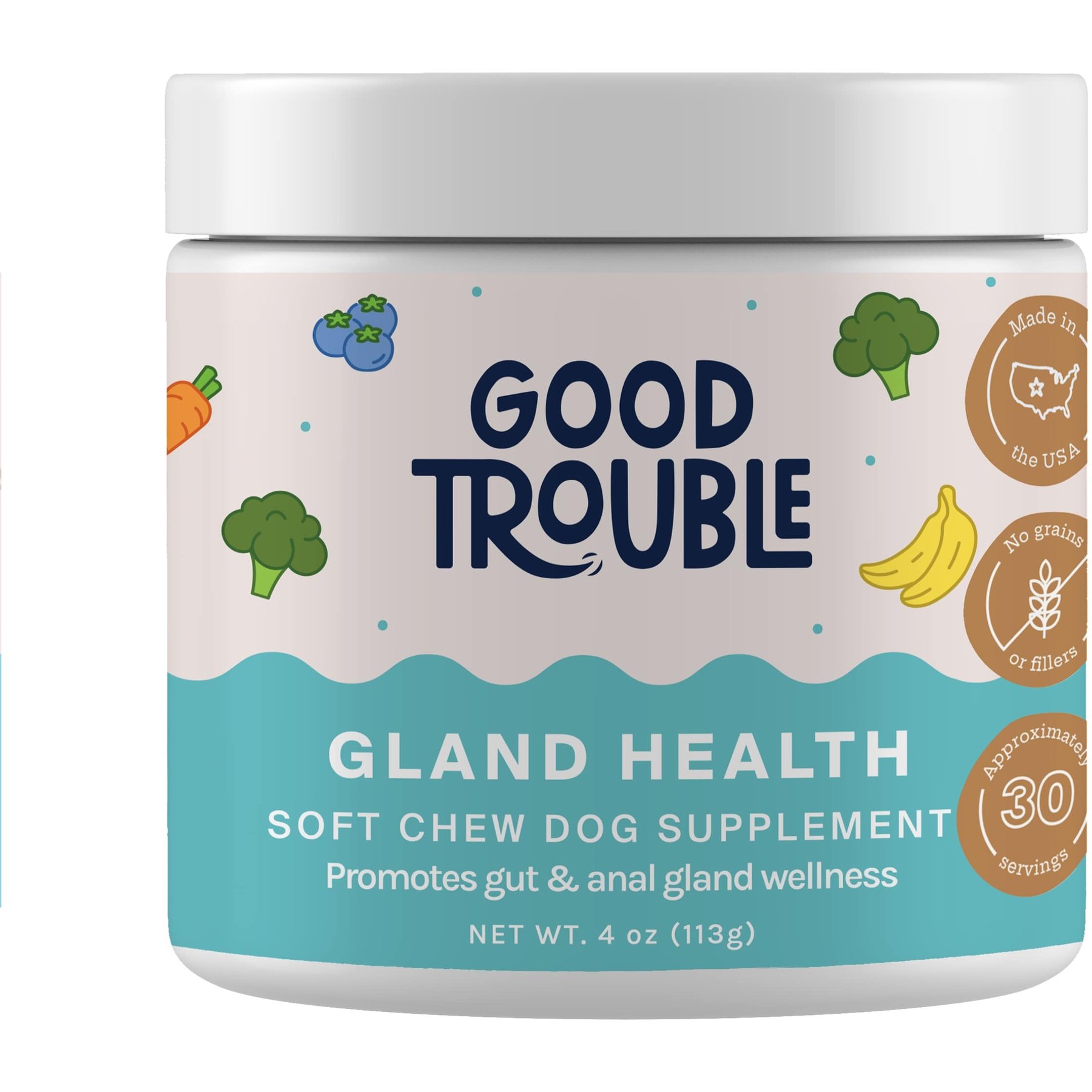 Good Trouble Gland Health Digestive Aid Chew Supplement for Dogs, 30 count