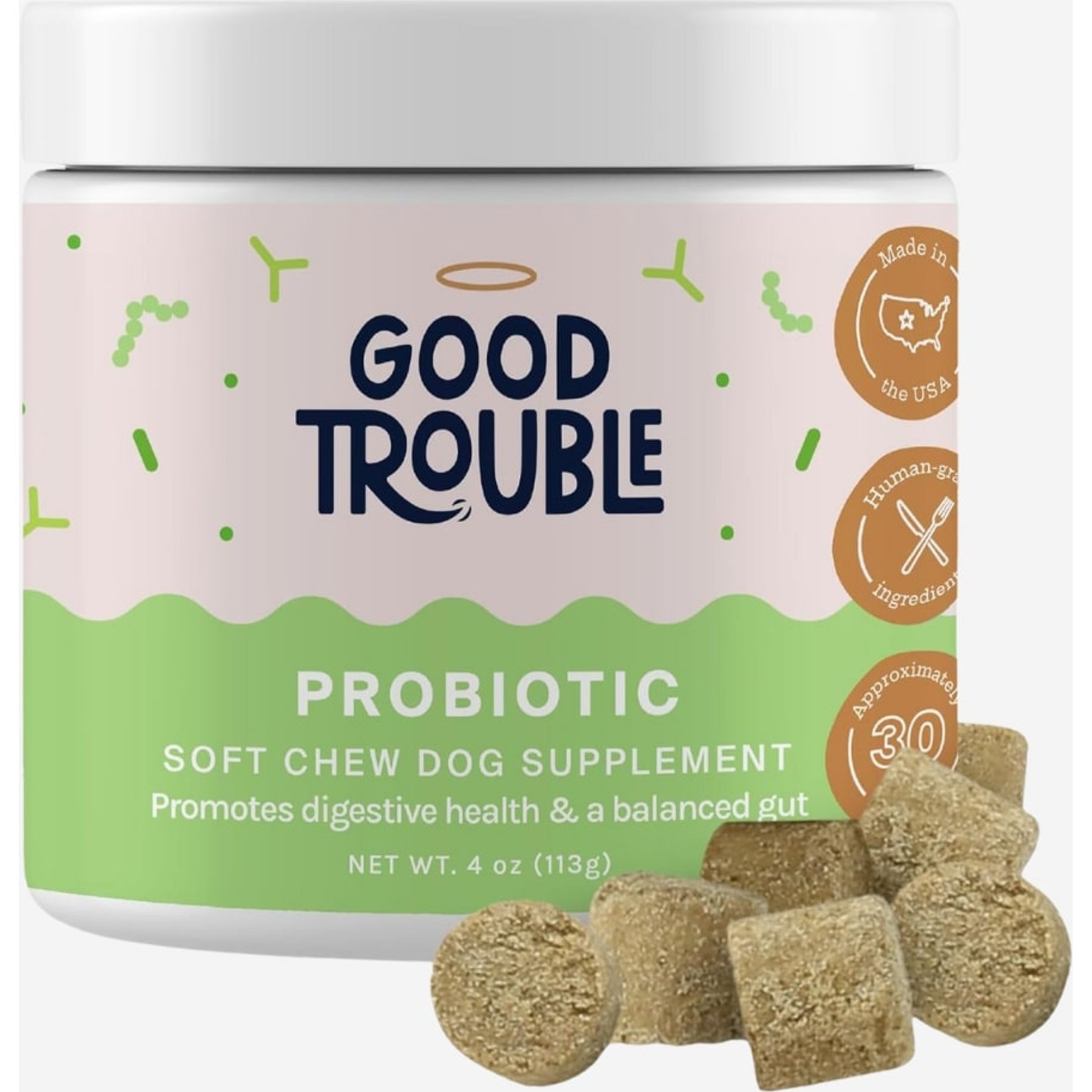 Good Trouble Probiotic Chew Supplement for Dogs, 30 count