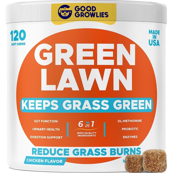 GoodGrowlies Grass Burn Spot & Urine Neutralizer for Lawn Chew Supplement for Dogs