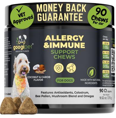 Show full view: Googipet Allergy Relief Coconut & Carob Flavored Chew Supplement for Dogs, 90 count slide 1 of 9