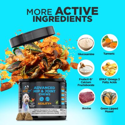 Show full view: Googipet Hip & Joint Support Chicken & Vegetable Flavored Soft Chew Supplement for Dogs, 90 count slide 5 of 10