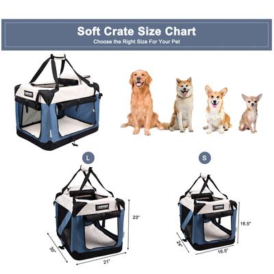 Show full view: GOOPAWS 3-Door Collapsible Soft-Sided Dog & Cat Crate, Lake Blue, Small slide 3 of 8