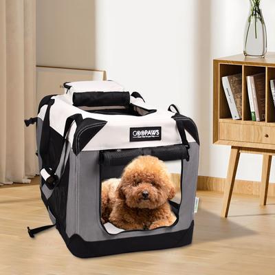 Show full view: GOOPAWS 3-Door Collapsible Soft-Sided Dog & Cat Crate, Light Grey, Small slide 7 of 9