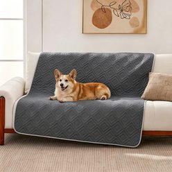 GOOPAWS Non-Slip Couch Furniture Protector Waterproof Blanket Dog Bed Cover, Dark Grey, Medium: 60 x 50-in