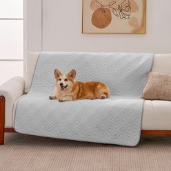 GOOPAWS Non-Slip Couch Furniture Protector Waterproof Blanket Dog Bed Cover, Light Grey, Medium: 60 x 50-in