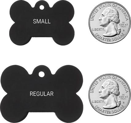 Show full view: GoTags Anodized Aluminum Personalized Dog ID Tag, Bone, Black, Small slide 2 of 8