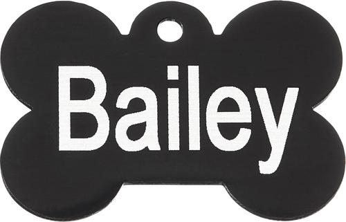 Show full view: GoTags Anodized Aluminum Personalized Dog ID Tag, Bone, Black, Small slide 3 of 8