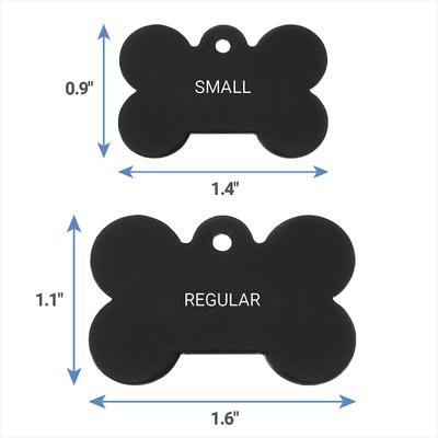 Show full view: GoTags Anodized Aluminum Personalized Dog ID Tag, Bone, Black, Small slide 7 of 8