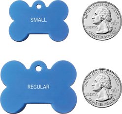 GoTags Anodized Aluminum Personalized Dog ID Tag, Bone, Blue, Regular slide 2 of 7