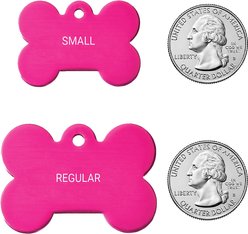 GoTags Anodized Aluminum Personalized Dog ID Tag, Bone, Pink, Regular slide 2 of 7