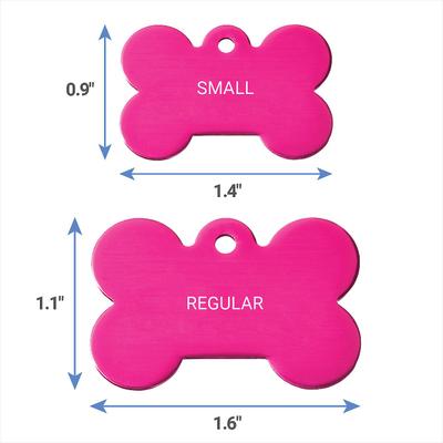 Show full view: GoTags Anodized Aluminum Personalized Dog ID Tag, Bone, Pink, Small slide 7 of 8