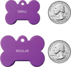 GoTags Anodized Aluminum Personalized Dog ID Tag, Bone, Purple, Regular slide 2 of 7