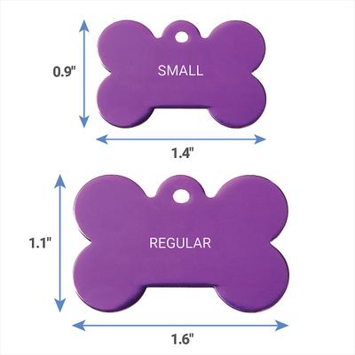 Show full view: GoTags Anodized Aluminum Personalized Dog ID Tag, Bone, Purple, Regular slide 7 of 8