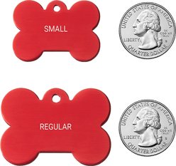 GoTags Anodized Aluminum Personalized Dog ID Tag, Bone, Red, Regular slide 2 of 7
