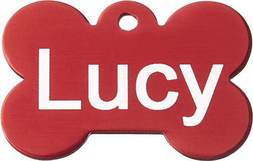 Show full view: GoTags Anodized Aluminum Personalized Dog ID Tag, Bone, Red, Small slide 3 of 8