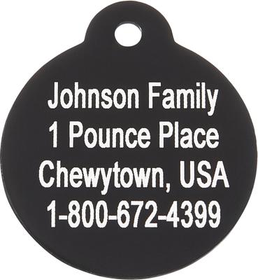 Show full view: GoTags Anodized Aluminum Personalized Dog ID Tag, Round, Black, Regular slide 5 of 9